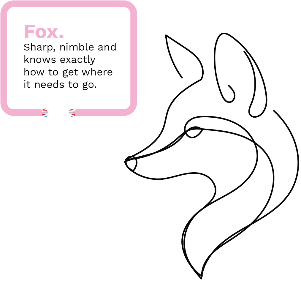 Fox. 
Sharp, nimble and knows exactly how to get where it needs to go.
