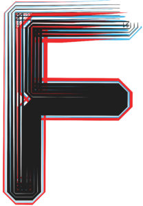 Font illustration letter F content