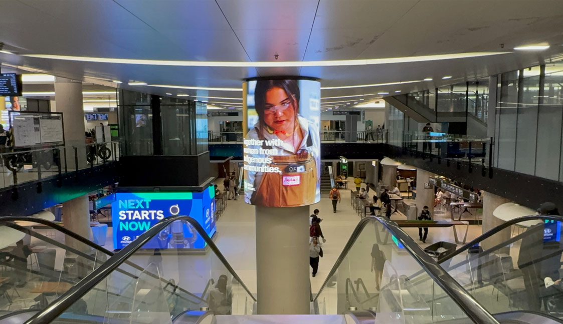 Digital billboard in Toronto’s Union Station